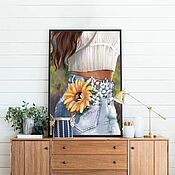 Картины и панно handmade. Livemaster - original item interior painting: Sunflower. Handmade.
