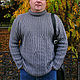 Sweater-unisex-Steel Grey knitted handmade soft wool. Sweaters. Татьяна, ручное вязание. Online shopping on My Livemaster.  Фото №2