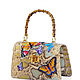 Exclusive python leather bag with handmade beadwork «Butterfly», Classic Bag, Moscow,  Фото №1
