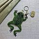 Coin holders: Dark green frog beaded keychain-coin box. Coin boxes. SilkArt Tatyana. My Livemaster. Фото №6