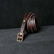 Аксессуары handmade. Livemaster - original item Narrow 20 mm leather strap Horween Chromexcel, brown. Handmade.
