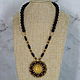 Necklace with agate and pyrite pendant. Necklace. Magic box. Online shopping on My Livemaster.  Фото №2