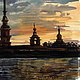 Картина "Закат на Неве, Петропавловская крепость, Санкт-Петербург". Картины. Татьяна Колесникова (lotostata). Интернет-магазин Ярмарка Мастеров.  Фото №2