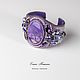 Purple bracelet with charoite extra purple color. Cuff bracelet. Elena Potsepnya Jewelry. Online shopping on My Livemaster.  Фото №2