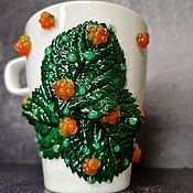 Посуда handmade. Livemaster - original item Mug with cloudberry. Handmade.