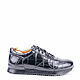 Кроссовки из кожи крокодила чёрные на чёрной подошве. Кроссовки. Croc-Shoes. Интернет-магазин Ярмарка Мастеров.  Фото №2