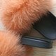 Flip-flops with arctic fox fur orange. Flip flops. Warm gift. Online shopping on My Livemaster.  Фото №2