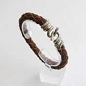 Украшения handmade. Livemaster - original item Leather bracelet - Snake. Handmade.