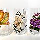 Set of glasses for soft drinks Flowers. Wine Glasses. ArtAnett_vitrage (Anna). My Livemaster. Фото №4