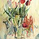 Oil painting 'the March of the tulips'. Pictures. Ceramics and painting (kypasyatina). Online shopping on My Livemaster.  Фото №2