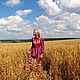 Платье льняное "Жар-птица". Платья. РУССКИЙ СТИЛЬ (russianstile). Ярмарка Мастеров.  Фото №4