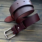 Аксессуары handmade. Livemaster - original item Men`s Burgundy Leather Belt. Handmade.