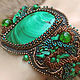 Broad green Forest with a beautiful bracelet with malachite, bronze beaded, Hard bracelet, Bryansk,  Фото №1