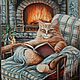  кот учёный. Картины. Любовь Олехнович. Интернет-магазин Ярмарка Мастеров.  Фото №2