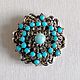 Openwork crystals turquoise brooch. Vintage brooches. Bijoudelice. My Livemaster. Фото №4