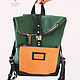 Order Urban backpack made of Green leather. Mart Bags (martbags). Livemaster. . Backpacks Фото №3