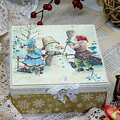 Для дома и интерьера handmade. Livemaster - original item Box of winter fun - snowman. Handmade.