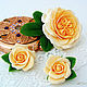 Kit with cream roses. Flowers from polymer clay, Jewelry Sets, Zarechny,  Фото №1