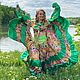 Цыганский костюм "Радуга" ярусный с зелёной оборкой, Костюмы, Москва,  Фото №1