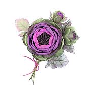 Украшения handmade. Livemaster - original item Purple Valley Roses Bouquet Brooch with Handmade flowers made of fabric. Handmade.