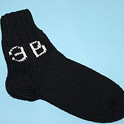 Аксессуары handmade. Livemaster - original item Knitted socks with initials / Personalized socks. Handmade.