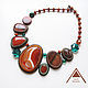 Оранжевое колье сердолик агат яшма бычий глаз. Колье. Lora Vi Bead Jewelry. Интернет-магазин Ярмарка Мастеров.  Фото №2