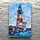 Картина маяк маслом морской пейзаж  мастихин импасто интерьерная, Картины, Светогорск,  Фото №1