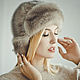 Mink fur hat in silver. Caps. Forestfox. Family Fur Atelier. Online shopping on My Livemaster.  Фото №2