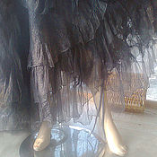 Шаль валяная большой размер, из кашемира и шёлка   "Северная мантилья"