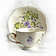 Order Decorative vase with painted 'Violets'. painting and decoupage from Marina (sovaj). Livemaster. . Single Tea Sets Фото №3