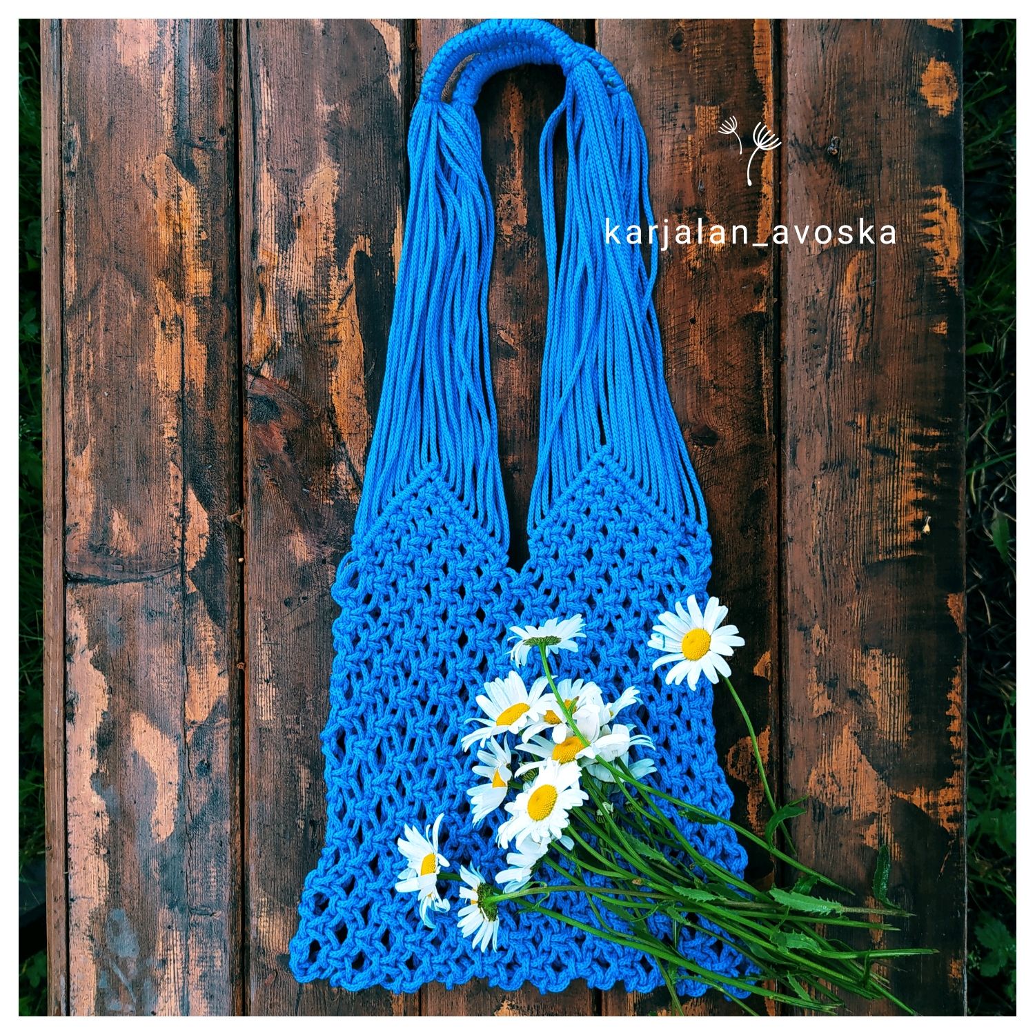Bag-string bag macrame ' cornflower', String bag, Petrozavodsk,  Фото №1