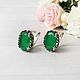 Earrings with emerald agate. 925 sterling silver. Earrings. Zoloto Master. Online shopping on My Livemaster.  Фото №2