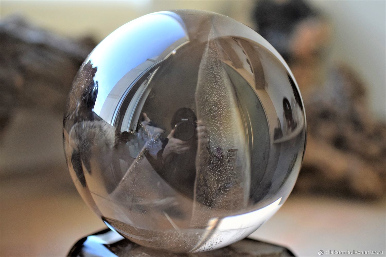Ball smoky quartz on a stand 89 mm, Ball, Odessa,  Фото №1