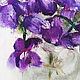 Bouquet of violets, 20h20cm, oil on canvas, still life, miniature. Pictures. myfoxyart (MyFoxyArt). My Livemaster. Фото №4