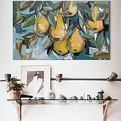 "Windflowers (Анемоны)"  картина маслом мастихином цветы 90х50 см
