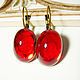 Earrings made of Czech glass red, Earrings, Kaliningrad,  Фото №1