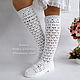 Boots: white summer knitted boots. High Boots. MadameBoots. Online shopping on My Livemaster.  Фото №2