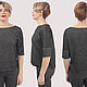 Jumper T-shirt black grey cotton. Jumpers. Yana Levashova Fashion. My Livemaster. Фото №6