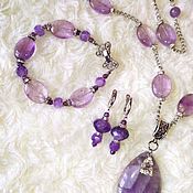 Украшения handmade. Livemaster - original item Bracelet and earrings with amethyst. Lavender.. Handmade.