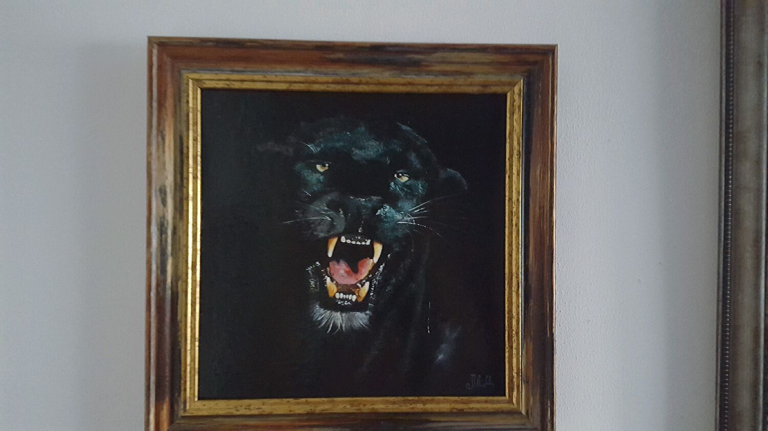 Картина под стеклом пантера