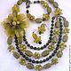 NECKLACE 4 strands BRACELET EARRINGS luxury flower JADE, JASPER beads. Necklace. Dorida's Gems (Dorida-s-gems). My Livemaster. Фото №4