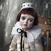 Куклы и игрушки handmade. Livemaster - original item boudoir doll: Pierrot (sad clown, mime). Handmade.