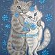 Order The picture blue love cats in the bedroom on the wedding blue white. give to know the wonders. Livemaster. . Pictures Фото №3