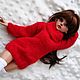 Вязаный красный свитер для кукол бжд bjd Minifee, Одежда для кукол, Комсомольск-на-Амуре,  Фото №1