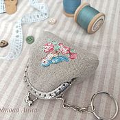 Сумки и аксессуары handmade. Livemaster - original item Purse keychain with clasp hand embroidery spring. Handmade.