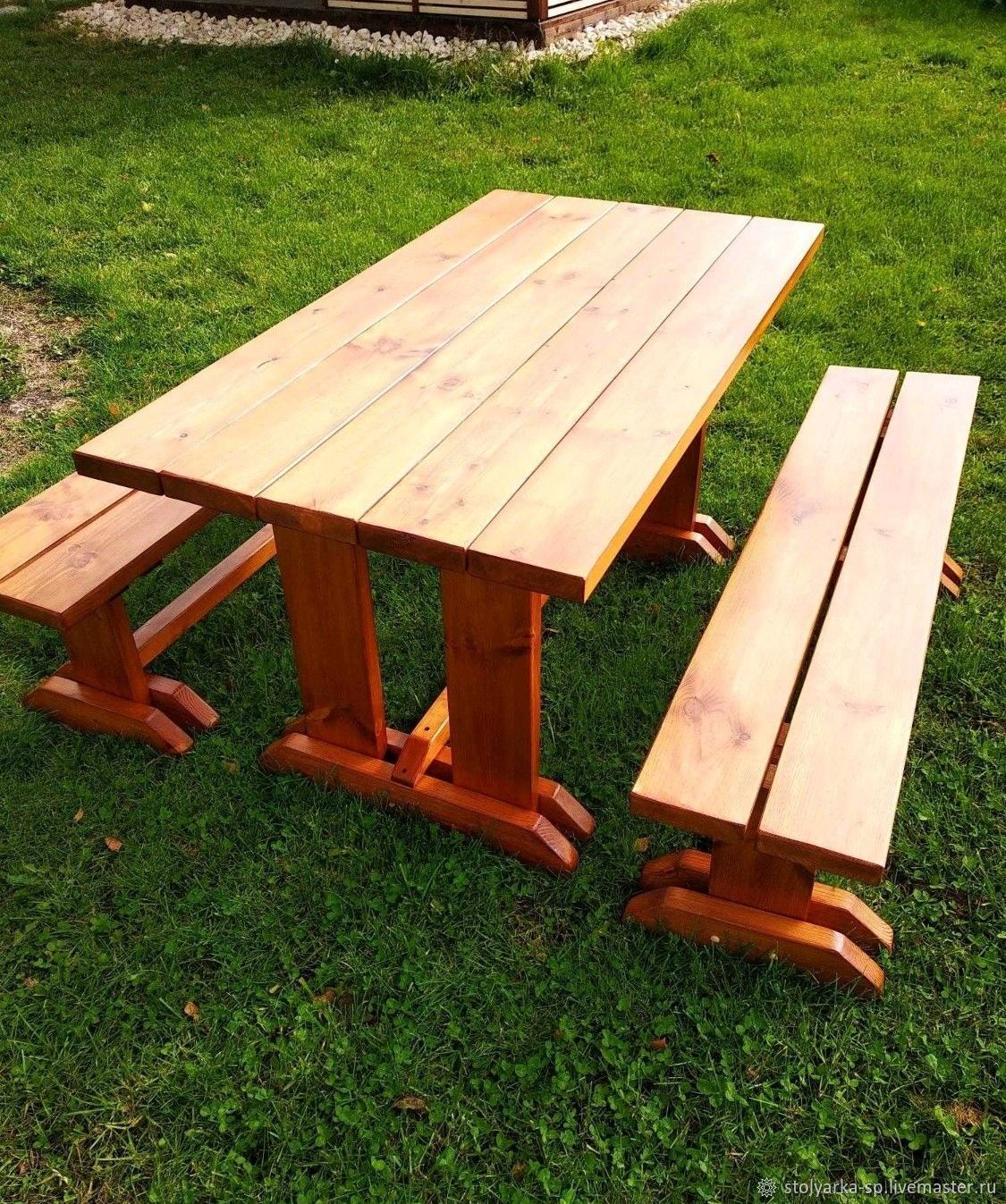 деревянный стол для сада своими руками