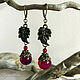 Classic earrings with tourmaline 'Ripe cherry', Earrings, Irkutsk,  Фото №1