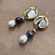 Серьги с чароитом и жемчугом. Серьги классические. Katerina Moroz accessories for you (katerinamoroz). Ярмарка Мастеров.  Фото №5