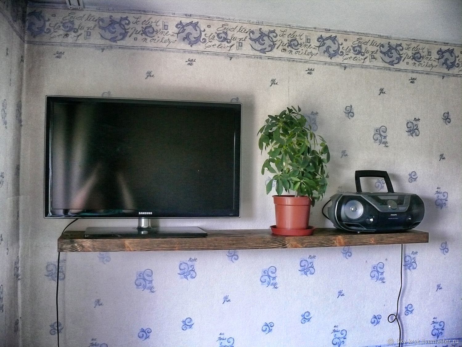Полки под телевизор на стену (64 фото)