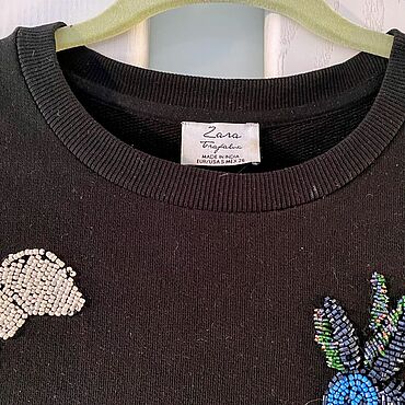 Одежда ручной работы. Ярмарка Мастеров - ручная работа Платье Zara плотный трикотаж с вышивкой. Handmade.